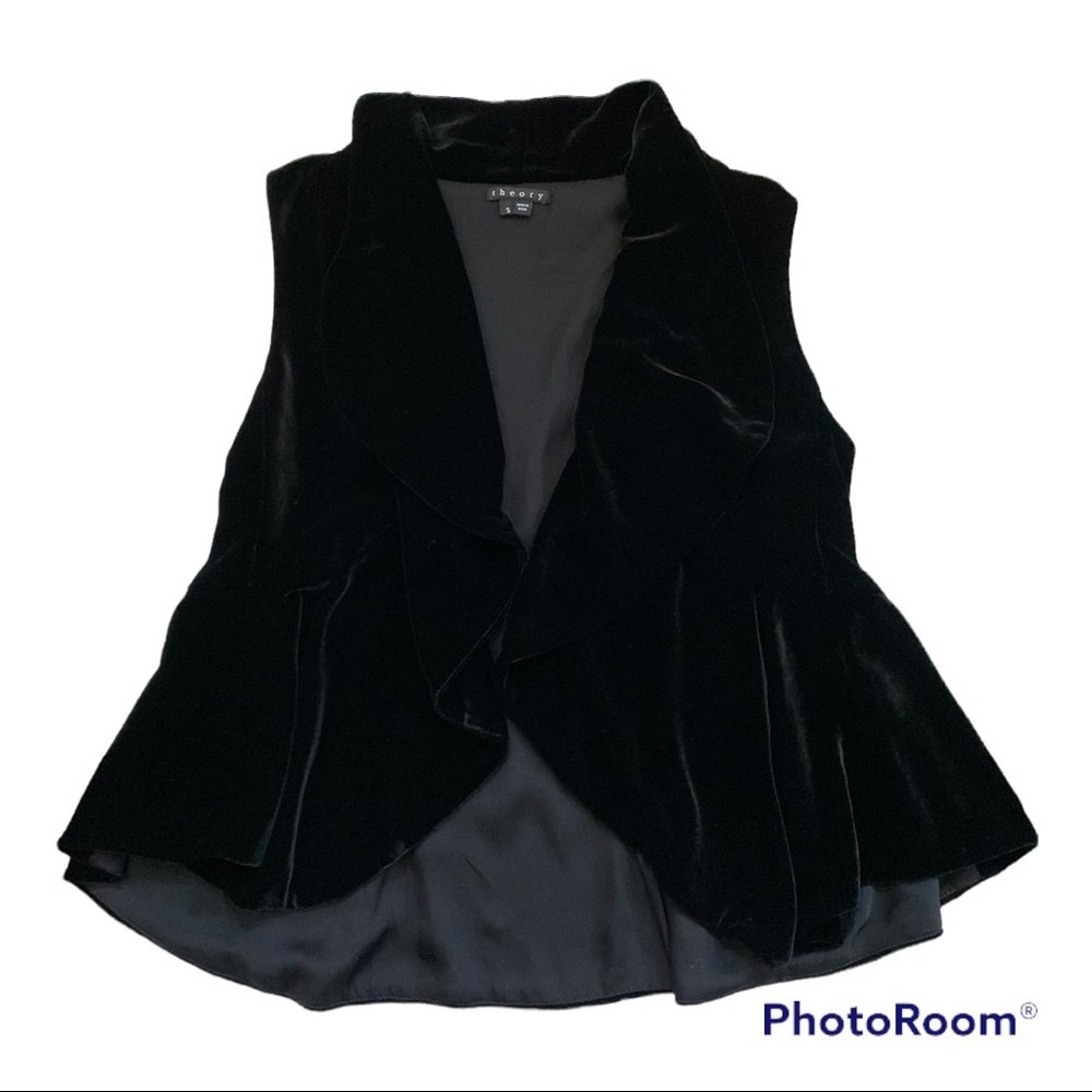 Theory Velvet Silk Vest S Luxe Layer Halloween Holiday Winter
